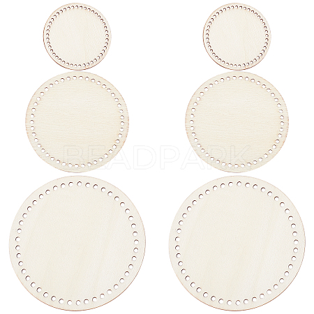 3 Sets 3 Style Wooden Basket Bottoms DIY-GF0004-75-1