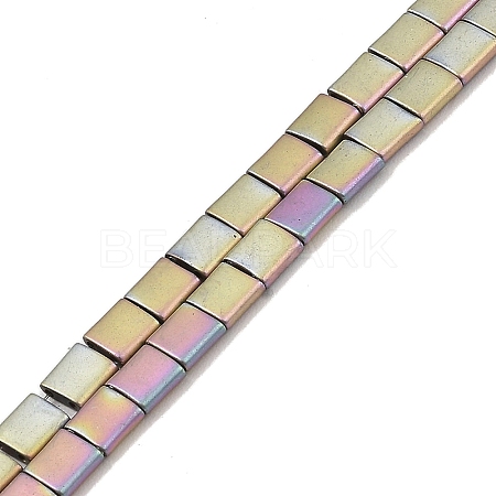 Electroplated Frosted Non-magnetic Synthetic Hematite Beads Strands G-G089-B01-17-1