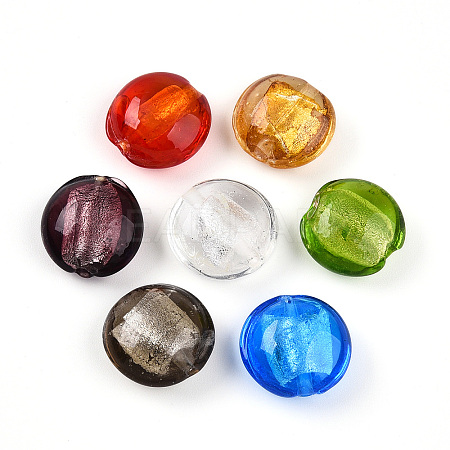 Handmade Silver Foil Glass Beads SLF15mmY-M-1