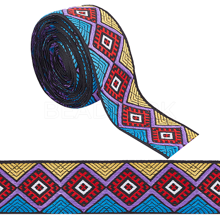 Gorgecraft 5 Yards Ethnic Style Embroidery Polycotton Ribbons OCOR-GF0001-94-1