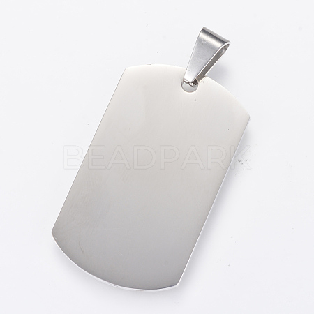Non-Tarnish 304 Stainless Steel Stamping Blank Tag Pendants X-STAS-R090-32-1