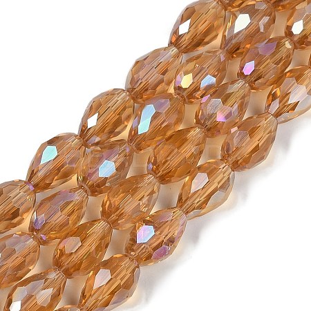 Transparent Electroplate Glass Beads Strands EGLA-N013-T4mm-B21-1