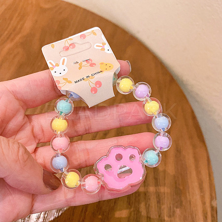 Adorable Pastel Acrylic Beaded Stretch Bracelets for Girl FS-WGCE8BF-13-1