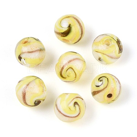 Handmade Gold Sand Lampwork Beads LAMP-T024-11E-1