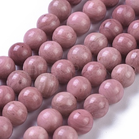 Natural Rhodonite Bead Strands G-L417-08-6mm-1