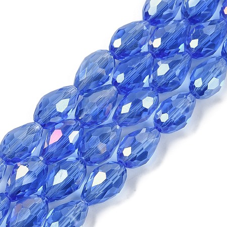 Transparent Electroplate Glass Beads Strands EGLA-N013-T4mm-B10-1
