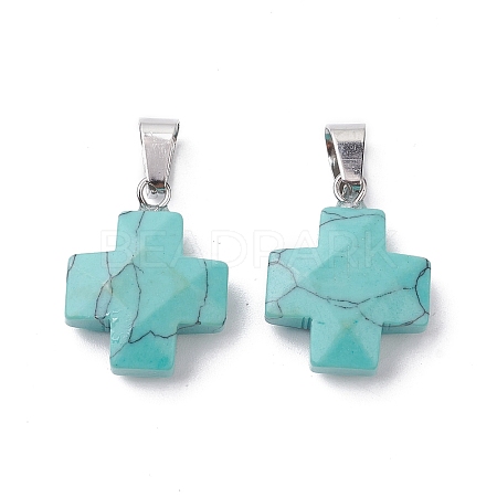 Synthetic Turquoise Pendants G-K359-02P-02-1