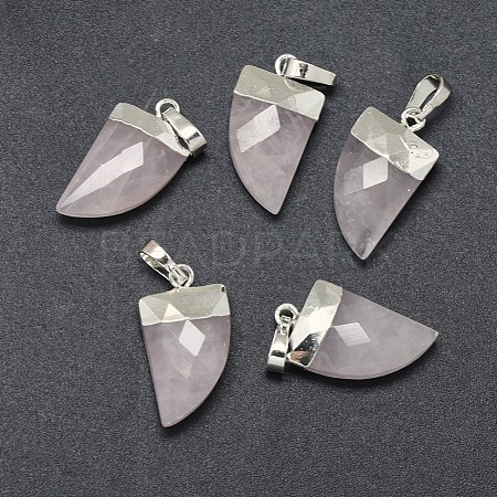 Natural Rose Quartz Pendants G-F584-B12-S-1