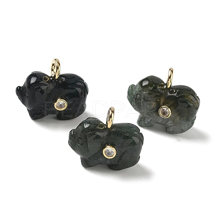 Natural Moss Agate Carved Pendants GG-CBA105B-03C-G-1