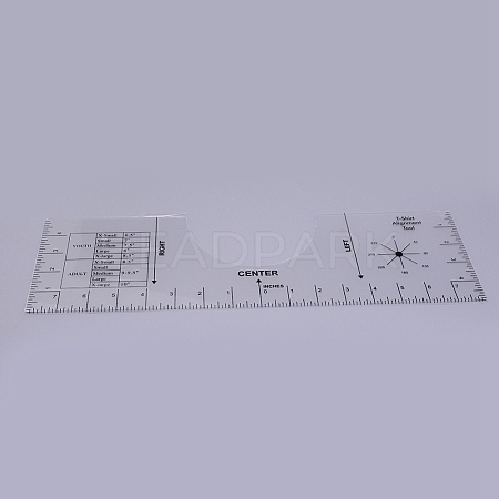 Transparent Acrylic Alignment T-Shirt Ruler TACR-WH0001-22-1