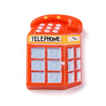 Telephone Booth Opaque Resin Decoden Cabochons CRES-Z008-02E-1