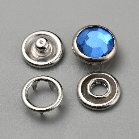 4Pcs Brass & Resin Snap Button BUTT-WH0028-79E-1