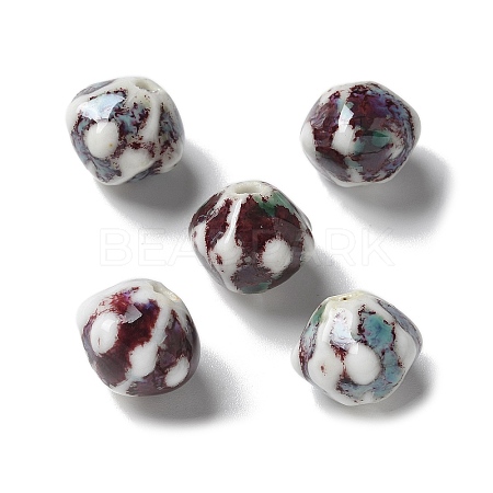 Vintage Porcelain Pumpkin Beads PORC-L080-A04-1