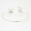 Nickel Free Silver Color Plated Brass Glass Cuff Bangles BJEW-J163-01S-3