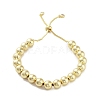 Adjustable Brass Round Beaded Slider Bracelets BJEW-D039-31C-G-1
