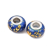 Opaque Resin Rondelle European Beads RESI-Z046-01H-2