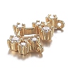 Brass Micro Clear Cubic Zirconia Pendants ZIRC-F120-019G-01-3