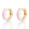 Brass Huggie Hoop Earrings EJEW-S209-07E-2