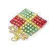 Glass Seed Beaded Christmas Gift Pendants PALLOY-MZ00899-04-4