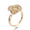 Brass Micro Pave Clear Cubic Zirconia Peg Bails Cuff Finger Ring Settings KK-S354-284-NF-4