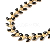 Enamel Ear of Wheat Link Chains Bracelet BJEW-P271-02G-01-2