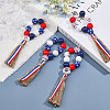 SUPERFINDINGS Independence Day Wood Bead Napkin Rings AJEW-FH0003-52-4
