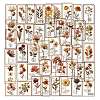50Pcs Flower PET Stickers STIC-T0001-16-1