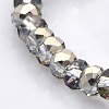 Half Plated Faceted Rondelle Electroplate Glass Beads Strands GLAA-A024C-HP04-1