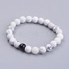 Synthetic Gemstone Beads Stretch Bracelets BJEW-JB02950-3