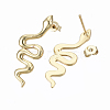Brass Dangle Stud Earrings EJEW-T046-007G-NF-2