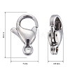 Tarnish Resistant 304 Stainless Steel Lobster Claw Clasps STAS-AB11-3