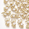 Brass Cubic Zirconia Charms KK-T035-117G-1