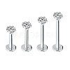 G23 Titanium Steel Clear Cubic Zirconia Threadless Labret Stud WG700A9-20-1