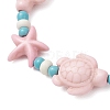 Starfish & Turtle Synthetic Turquoise Beads Braided Bead Bracelets for Women BJEW-JB12130-01-3