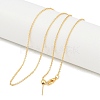 1mm Rack Plating Brass Cable Chain Adjustable Slider Necklaces for Women Men MAK-L044-55G-2