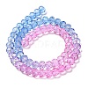 Transparent Painted Glass Beads Strands X1-DGLA-A034-T8mm-A08-5