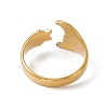 Ion Plating(IP) 304 Stainless Steel Moon & Star Open Cuff Ring for Women RJEW-C045-19G-3