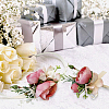 CRASPIRE 2Pcs 2 Style Silk Imitation Rose Corsage Boutonniere AJEW-CP0001-60-5