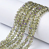 Electroplate Transparent Glass Beads Strands EGLA-A034-T6mm-F02-1