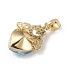 Real 18K Gold Plated Rack Plating Brass Micro Pave Clear Cubic Zirconia Pendants KK-C015-30G-07-3