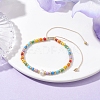 Rainbow Style Glass Seed Beads Braided Bead Bracelets for Women BJEW-JB10064-2