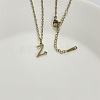304 Stainless Steel Letter Pendant Necklaces NJEW-WH0027-04Z-G-NR-1