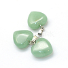 Heart Natural Green Aventurine Pendants G-Q371-08-2