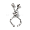 Non-Tarnish 304 Stainless Steel Adjustable Finger Ring Findings STAS-P328-06A-P-1