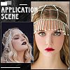 ABS Imitation Pearl & Rhinestone Mesh Headpiece Cap AJEW-WH20017-85P-4