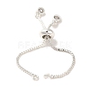 Rack Plating Adjustable Brass Box Chain Slider Bracelet Making KK-M285-03S-1