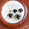 Camellia Alloy & Natural Freshwater Pearl & Natural Shell Pendant Necklace & Stud Earring & Ring FS-WG8E162-03-1