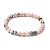 Natural Zebra Jasper Bead Stretch Bracelets X-BJEW-K212-A-035-4