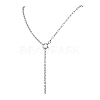 304 Stainless Steel Paperclip Chain Cable Chain Lariat Y Necklaces NJEW-JN05785-2