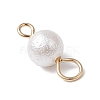 Wrinkle Textured Shell Pearl Round Connector Charms PALLOY-JF03824-01-4